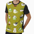 Kawaii Matcha Cat Seamless Pattern by LinaDesign Store