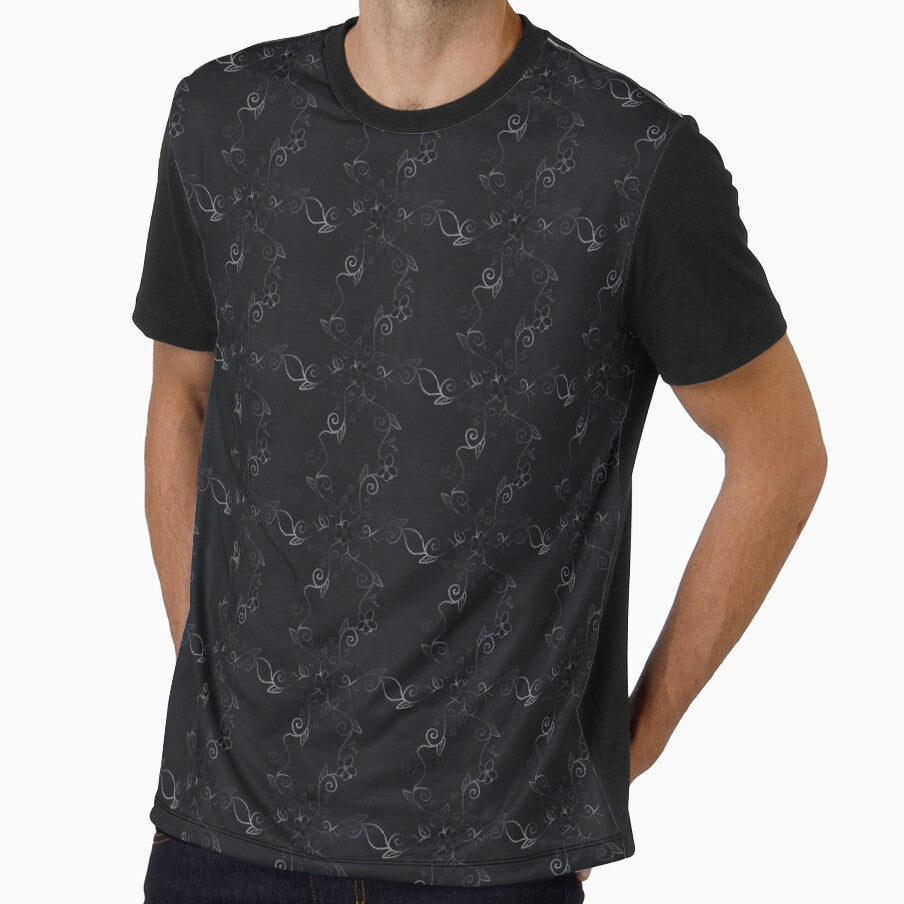 Whimsigoth Dark Grey and Silver Vines by Neon-Harvest