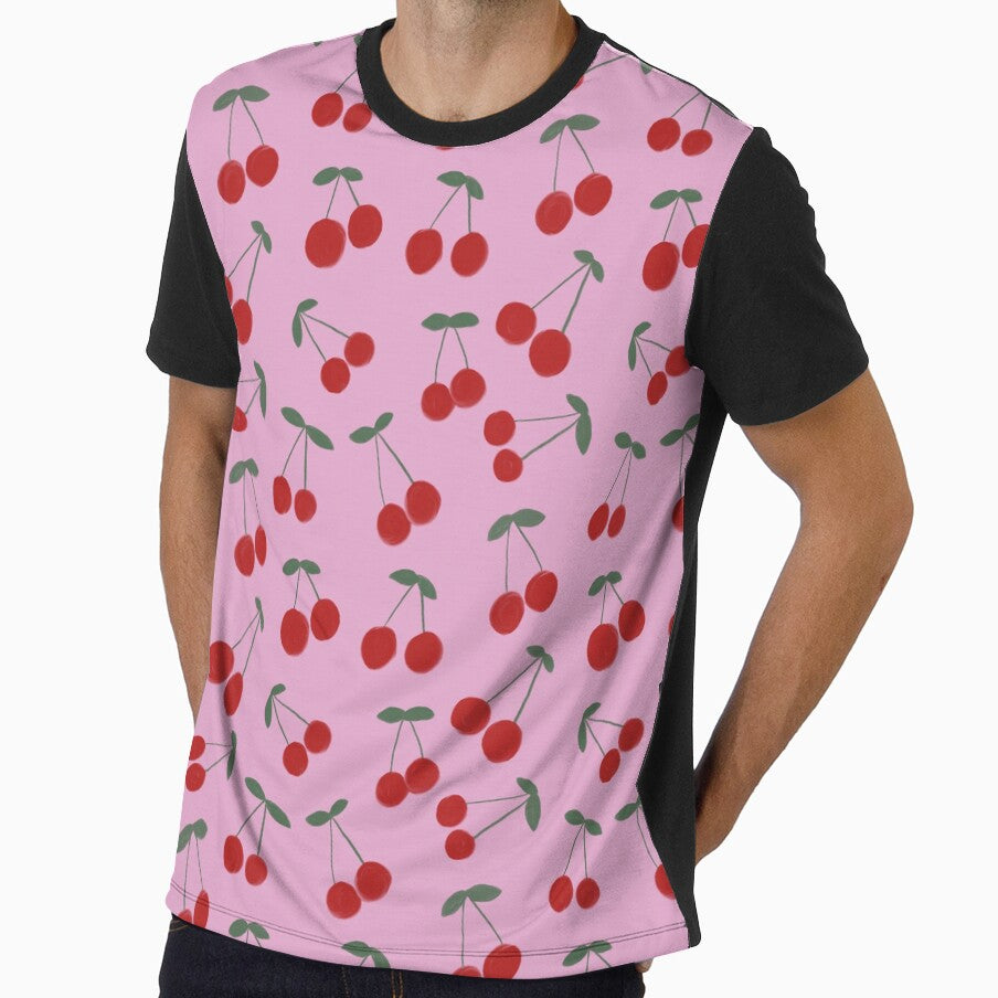Cherry Seamless Pattern – Retro Pink Red Fruit Print – Cute Summer Aesthetic by dreamy-blooms