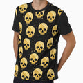 Whimsigoth Golden Skulls on Black by Little Wimbly