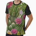 Vintage Botanical Aesthetic Flowering Cacti Illustration by Ima-Shel-Mae