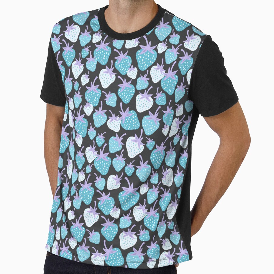 Strawberry Fields Berry Blue Scatter by Patternandflow