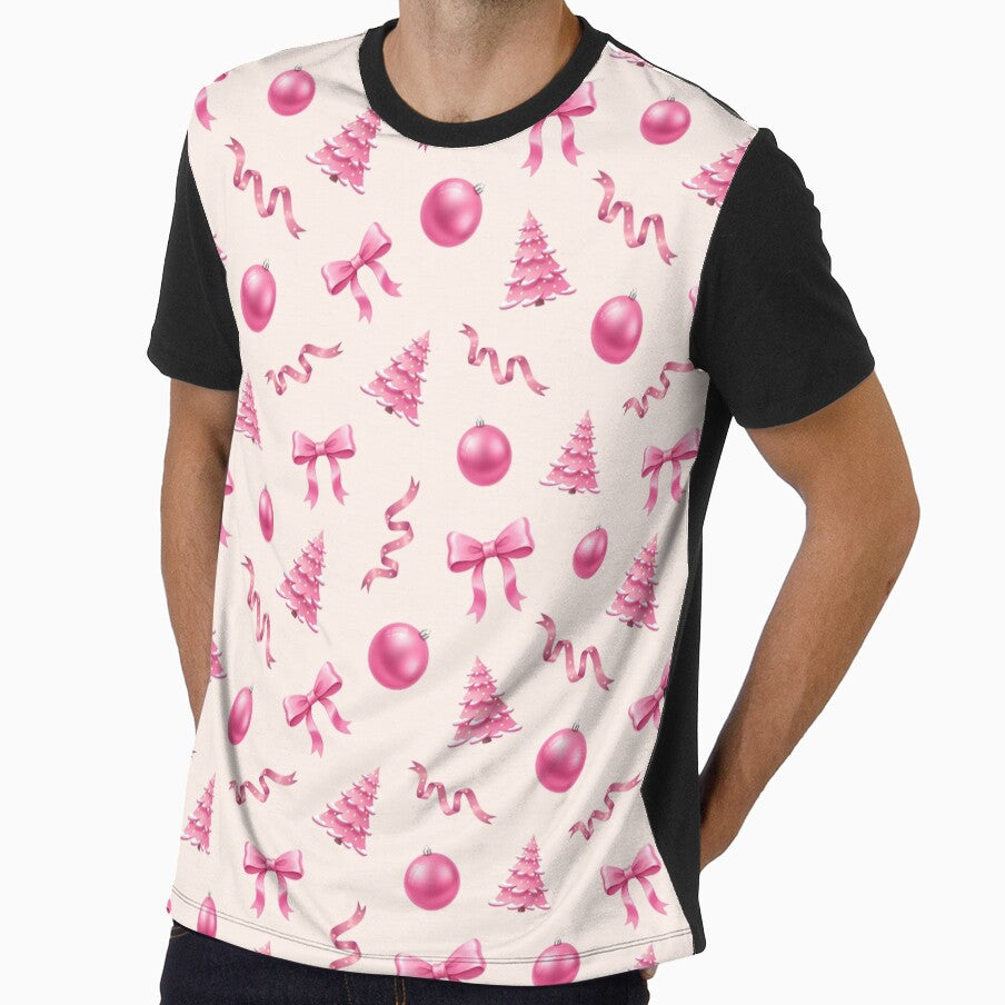 Pink Coquette Winter Aesthetic Repeating Pattern by GraffiTimi