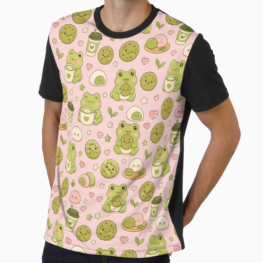Frog Matcha Cookie Kawaii Pattern by Soft Berry Studio