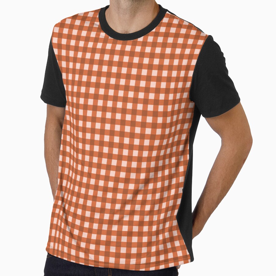 Warm Dark Orange Gingham Pattern by Efthymia
