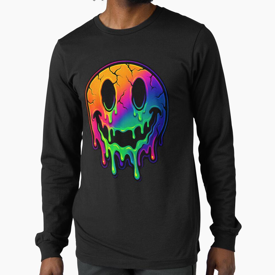 Melting Horror Rave Smiley | Neon Drip Acid Face by Neon Hollow