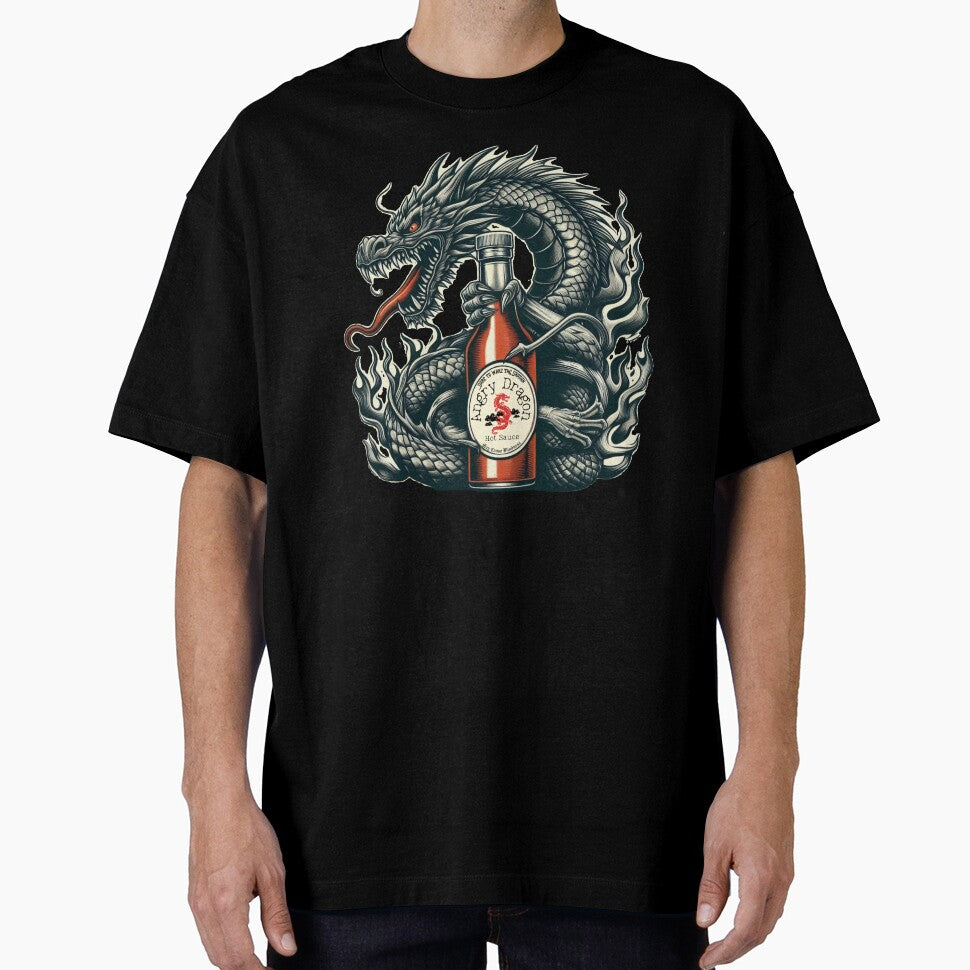 Angry Dragon Guarding Hot Sauce | Spicy Dragon Illustration by Kmcantley