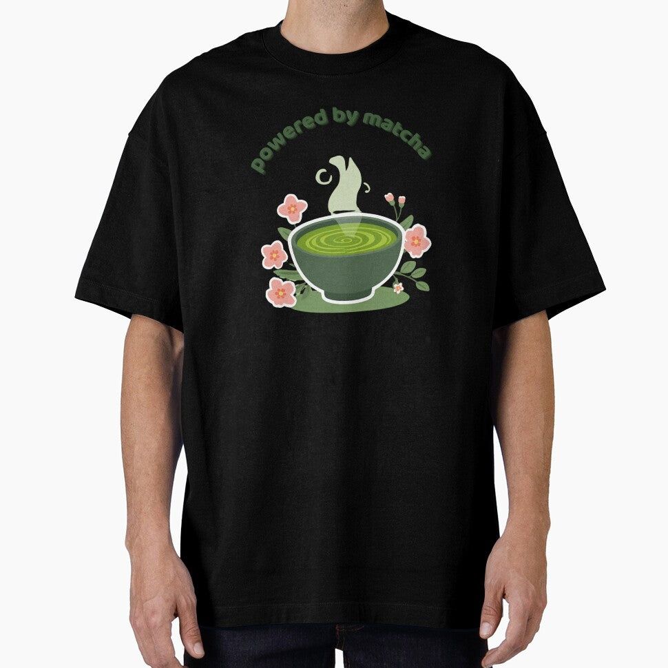 Cute Matcha Cup Graphic – ‘Powered by Matcha’ Illustration by Joy & Art