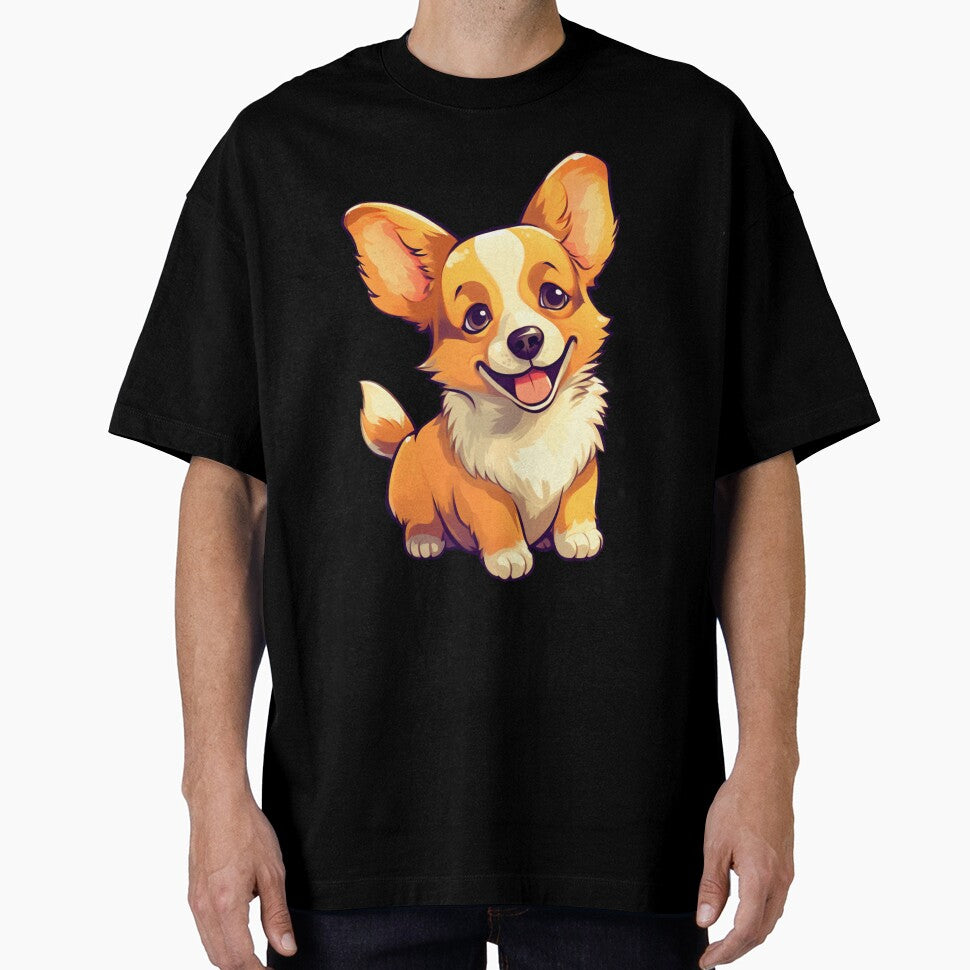 Corgi Puppy Cute Cartoon Portrait Illustration Pembroke Welsh Corgi by Calypso Pixels