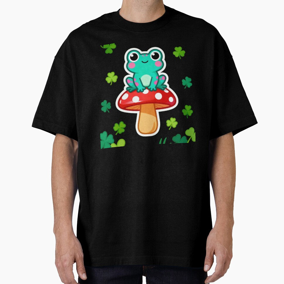 Cute Frog on Mushroom Sticker – Kawaii Cottagecore Frog Art by MiniPrintMagic