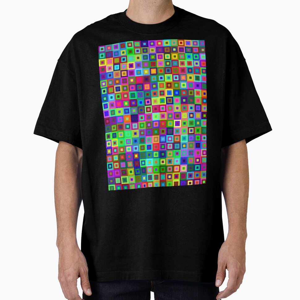 3D Metallic Rave Squares Acid Trip Black Light Hologram by willybadu