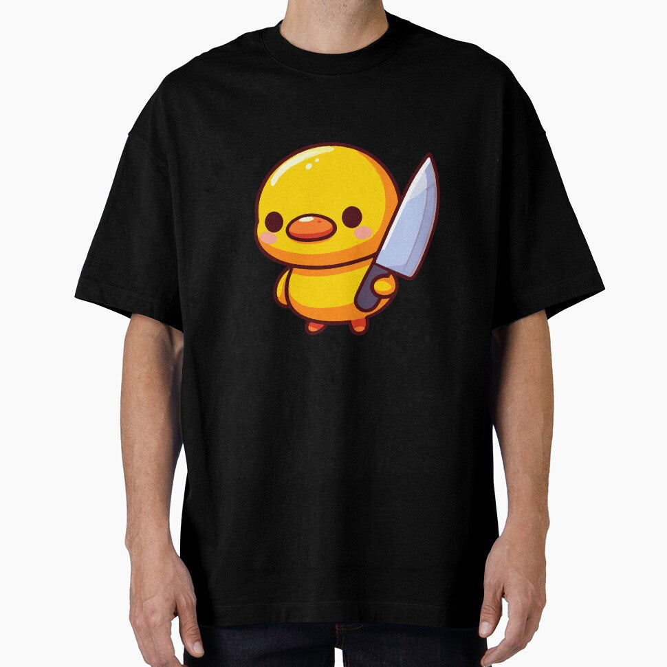 Cute Duck with Knife by Emegan Print Art