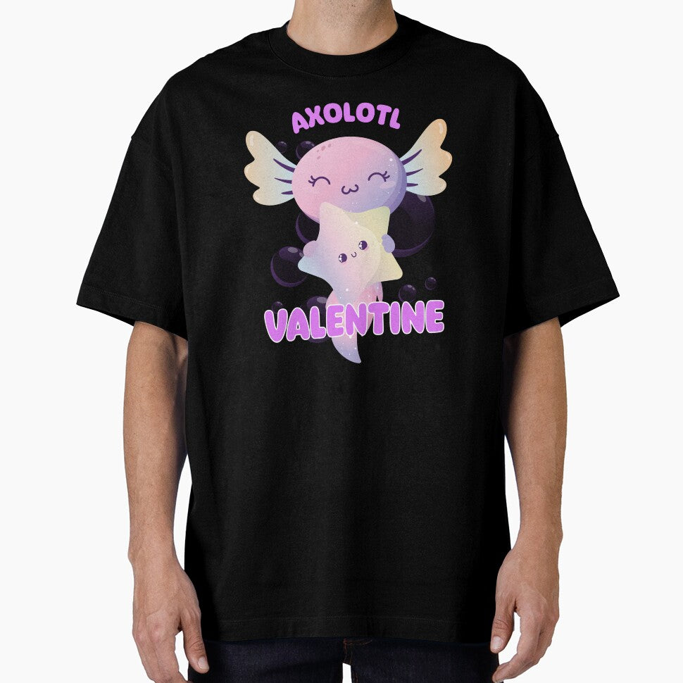 Axolotl Valentine - Playful Axolotl Valentine by Fede Prints