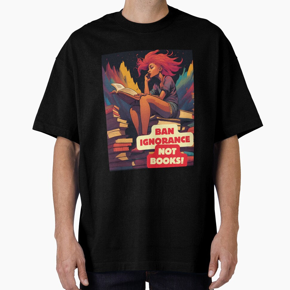 Ban Ignorance Not Books Unisex Graphic T-Shirt - Free Speech & Banned Books by Estelle Printworks