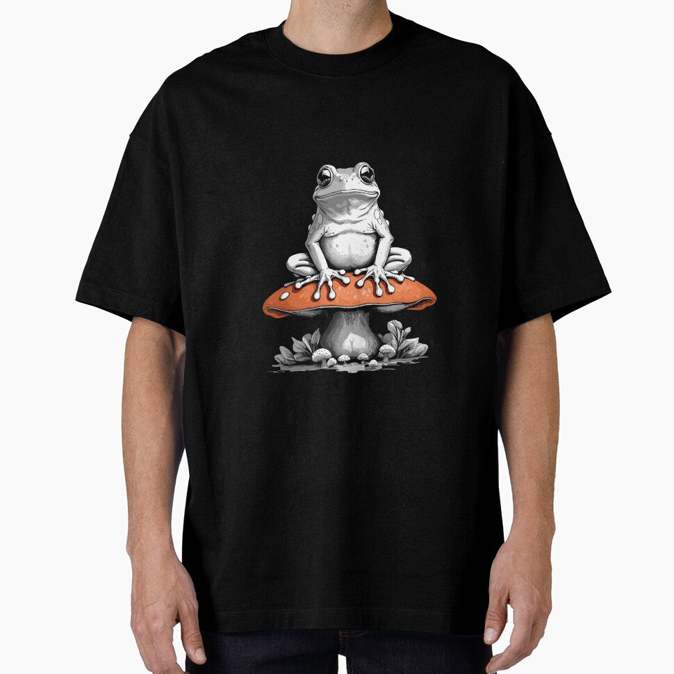 Toad Guy On Top A Mushroom: Vintage Aesthetic Frog Lover Design by LoFiArtFart