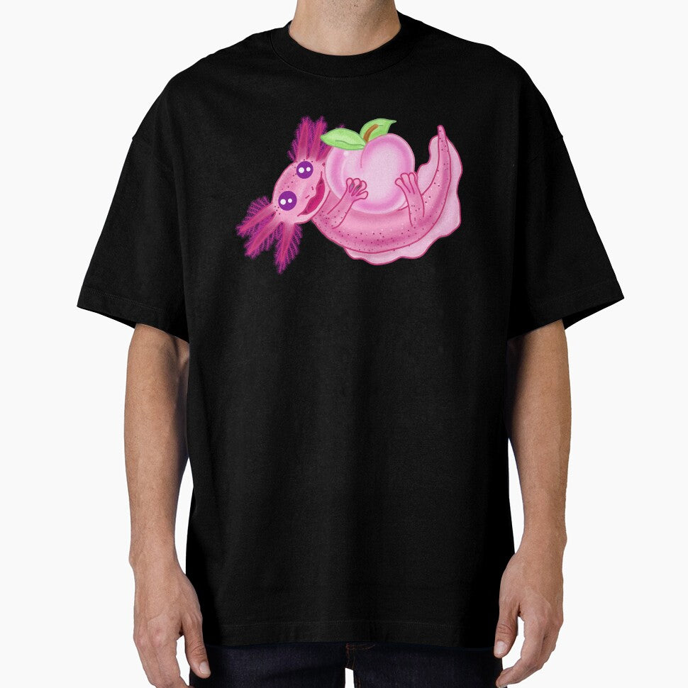 Cute Axolotl with peach by KatyChristoff