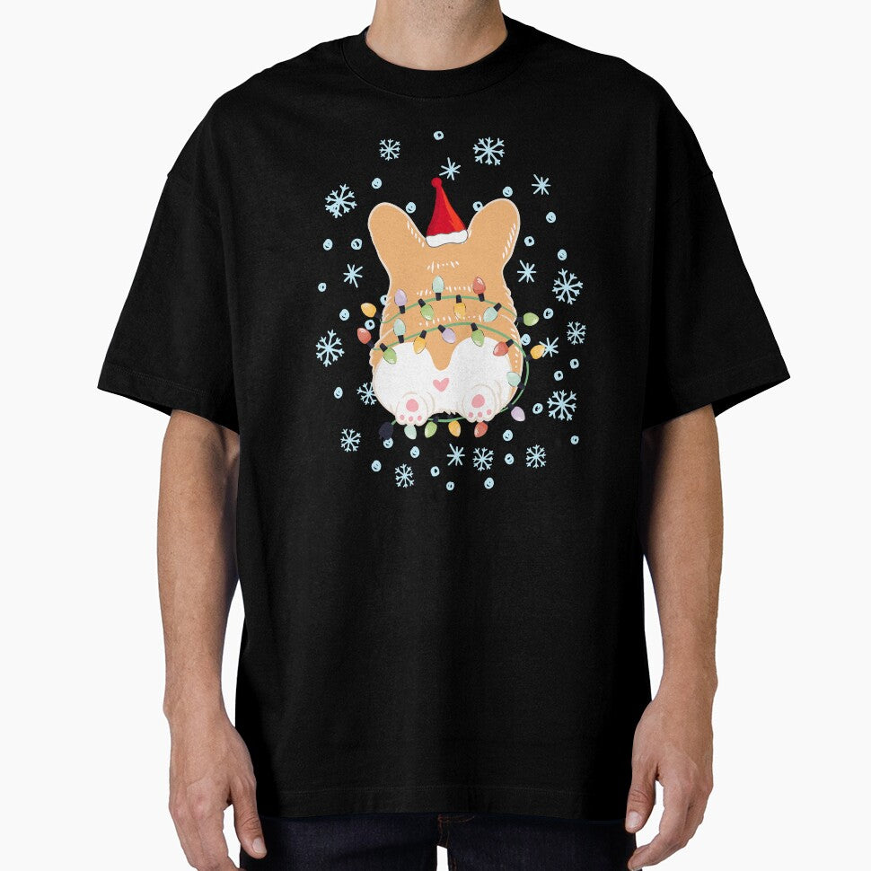 Cute Christmas Corgi Butt - Red 2 by Lulupainting