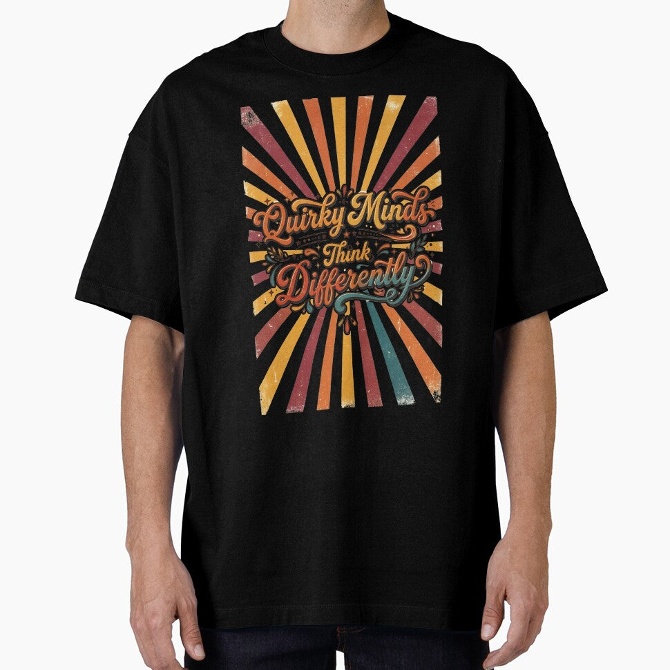 Quirky Minds Think Differently — Retro Neurodivergent T-Shirt by CHAOS_CLUB