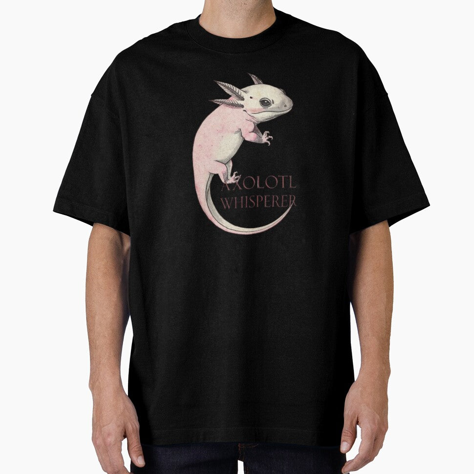 Vintage Axolotl Whisperer – Cute Pink Axolotl Illustration – Amphibian Lover Gift by MadeByACJ