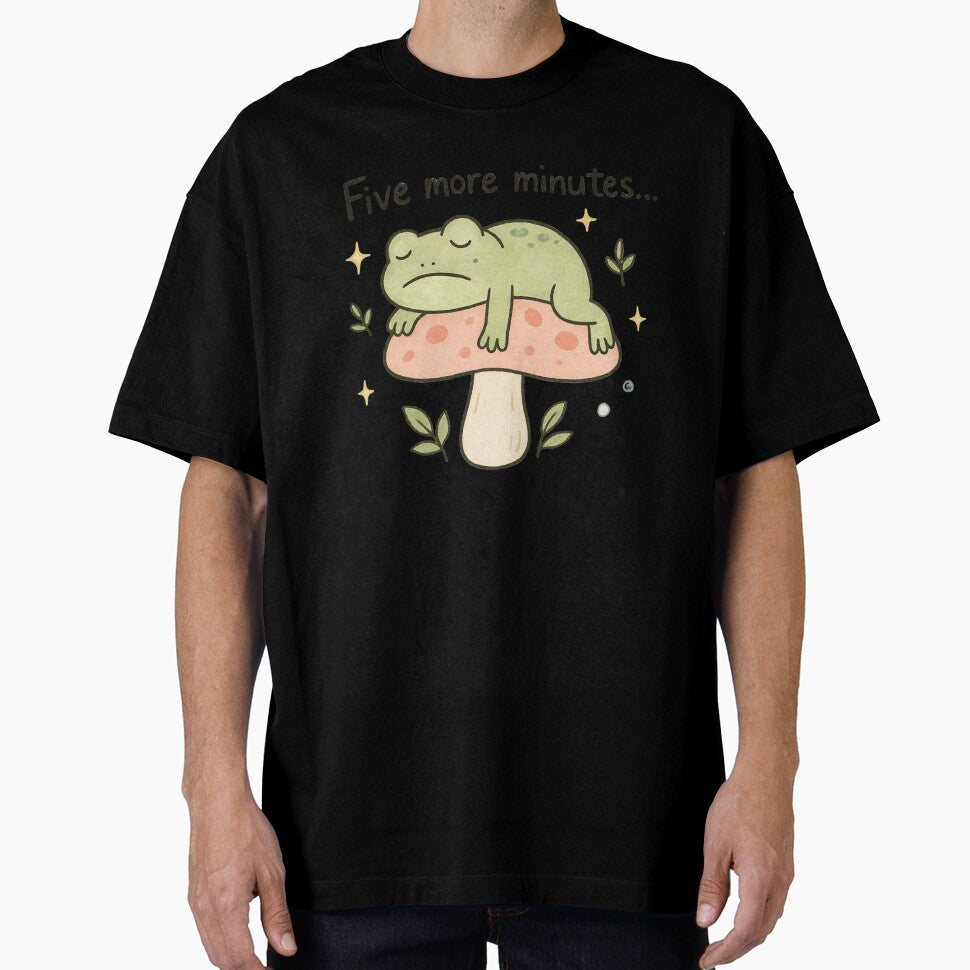 Cute Sleepy Frog on Mushroom PNG - Funny Frog Quote Clipart by SearionStudio