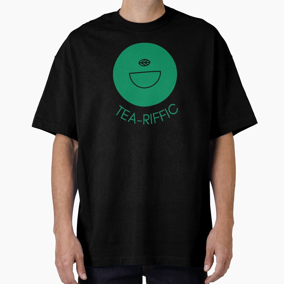 Tea-riffic Minimalist Green Tea Pun by LekkieStudioArt