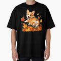 Playful Corgi Puppy in Autumn Leaves by DarVibe Designs