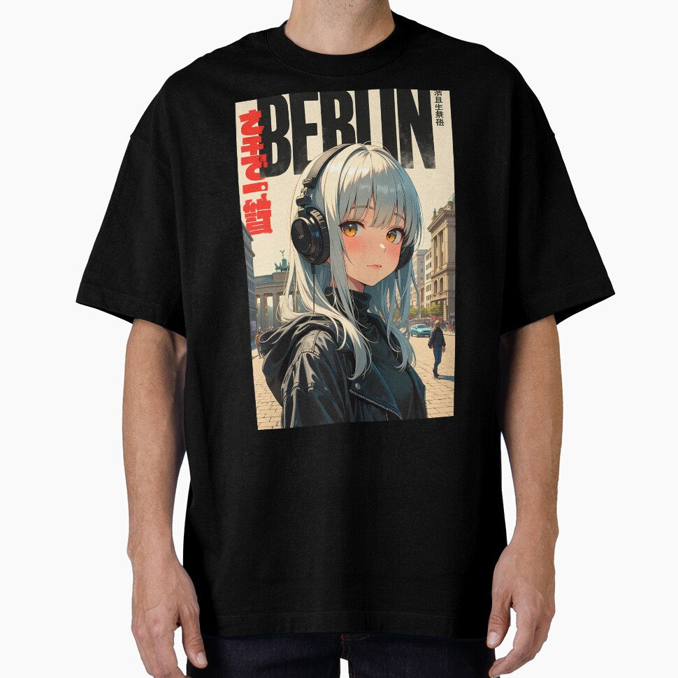 BERLIN Germany - 90s Retro Anime Travel Poster - Underground Techno Cyberpunk by ShadowsInk