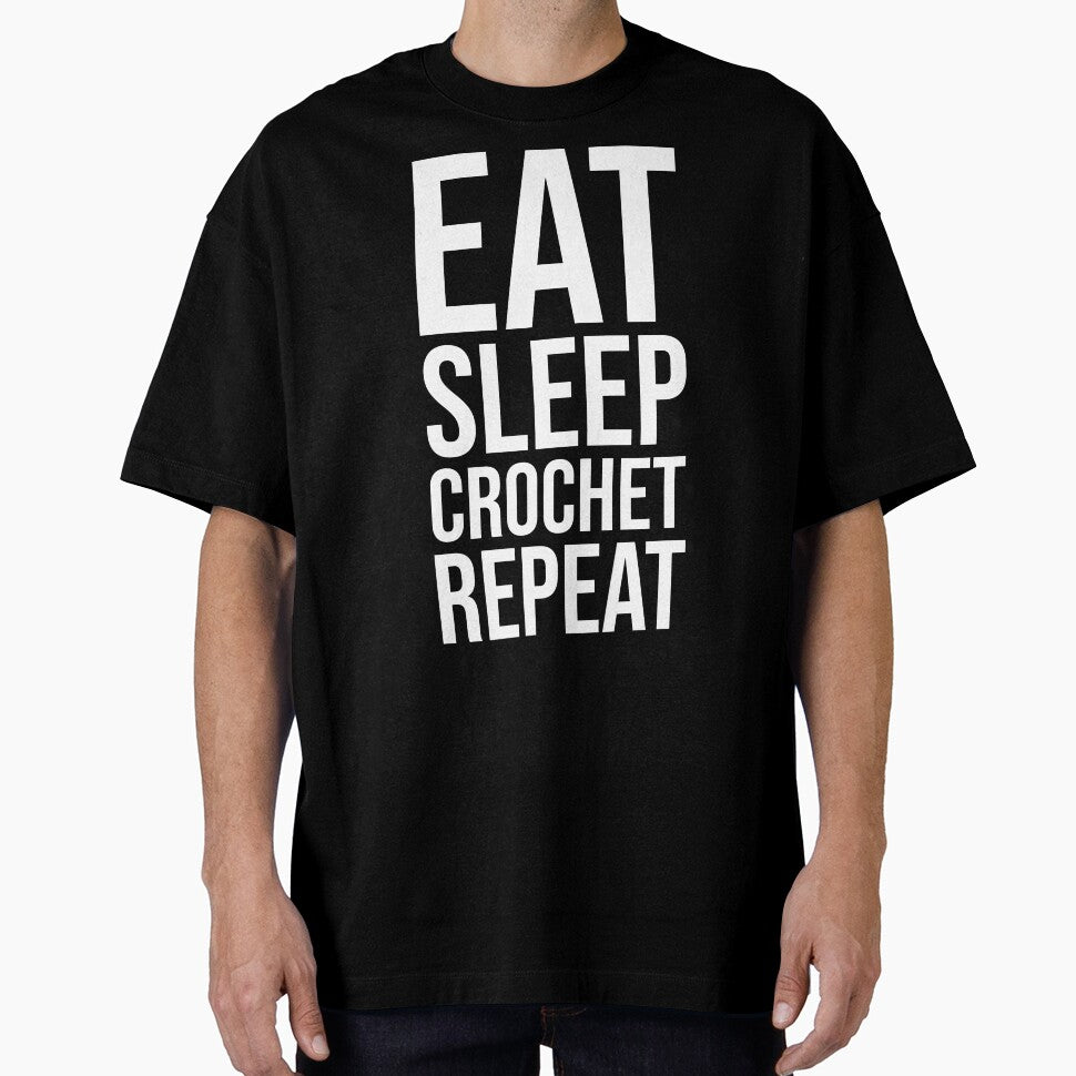 Eat, Sleep, Crochet, Repeat - white edition by mvommen