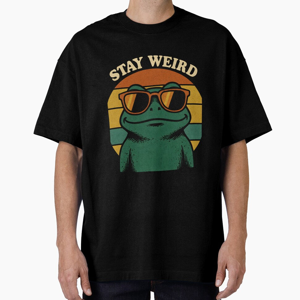 Stay Weird – Cool Retro Frog by Hischers Solution