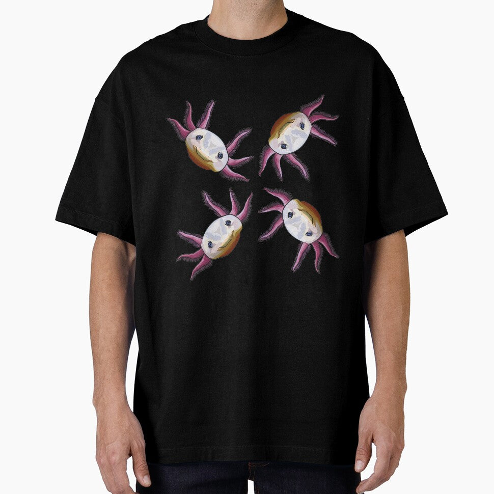 Smiling Axolotl pattern - Pink Axolotl by BeeFoxTree