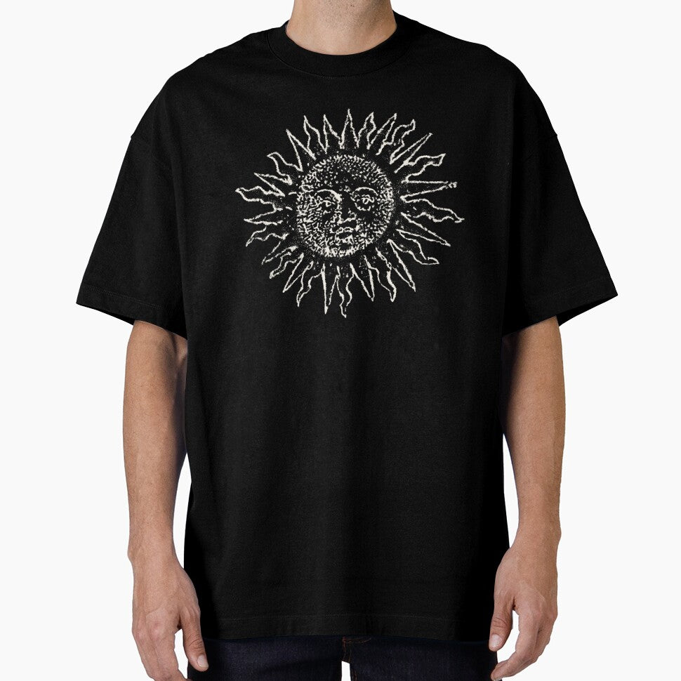 Medieval Sun Engraving - Whimsigoth Aesthetic - White Version by Arcane Orchid