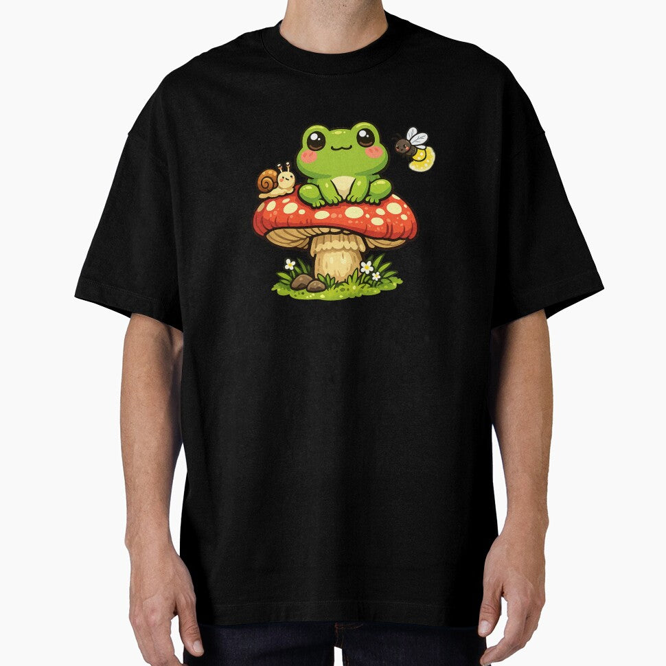 Frog and snail on a mushroom by FroggyOnly