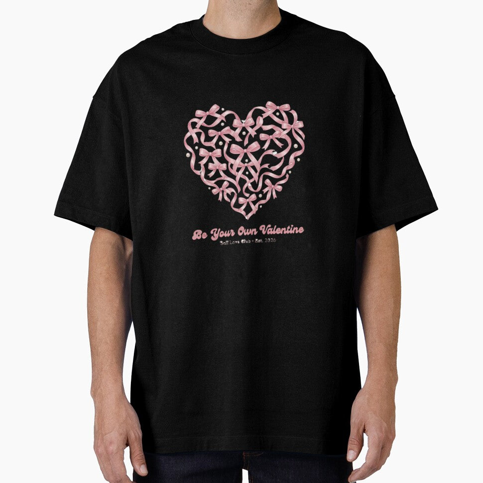 Be Your Own Valentine | Coquette Aesthetic Bow Heart | Self Love Club Retro Galentines by ExpertSayeed