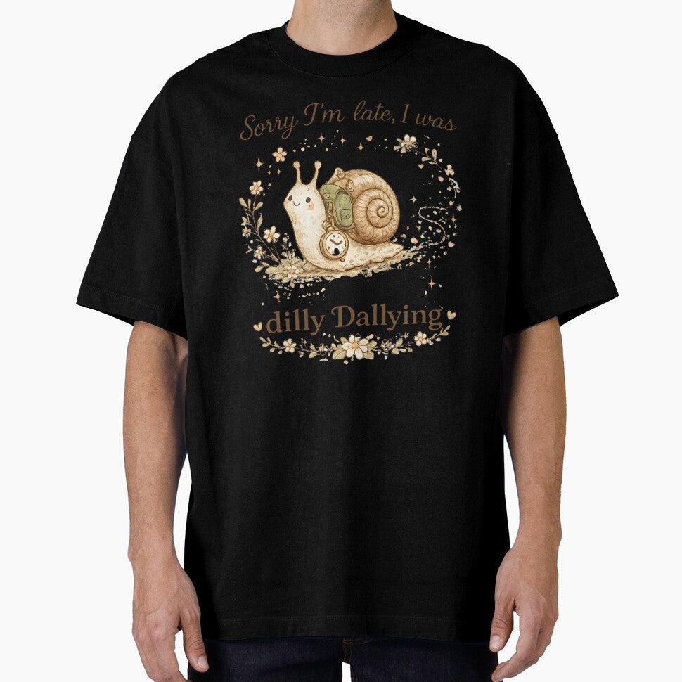 Sorry I'm Late Dilly Dallying Cute Snail by DigitalMomy