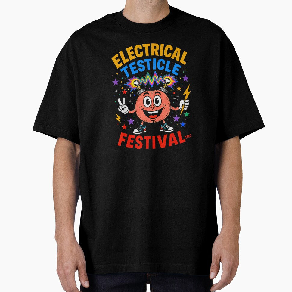 Electrical Testicle Festival Funny Psychedelic Rainbow Electro Brain Trippy Design by RuperDelois