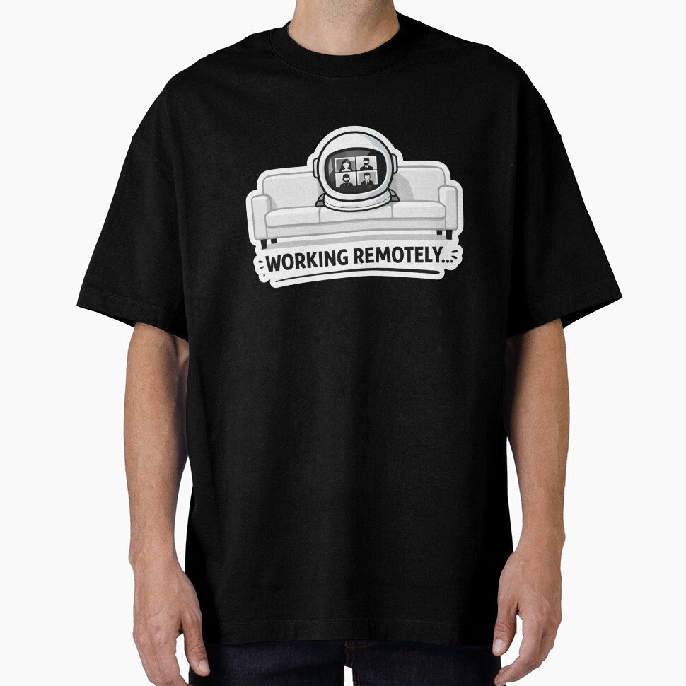 Working Remotely Astronaut Funny Remote Work Zoom Meeting Design by ZYNORAworld