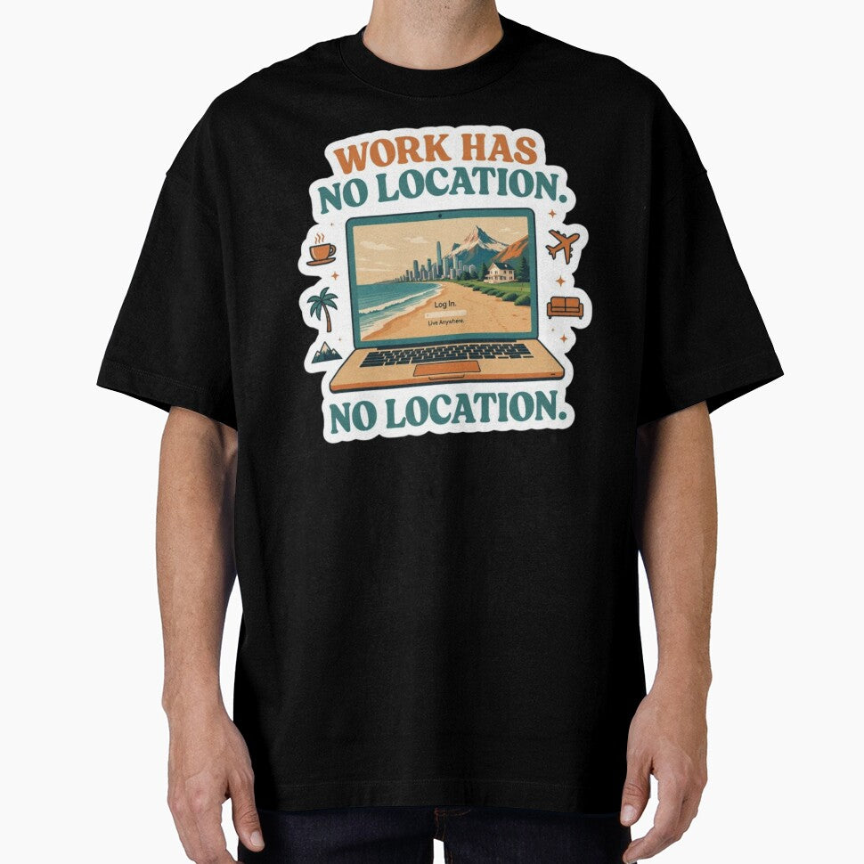 Work Has No Location Digital Nomad Laptop Sticker by ZYNORAworld