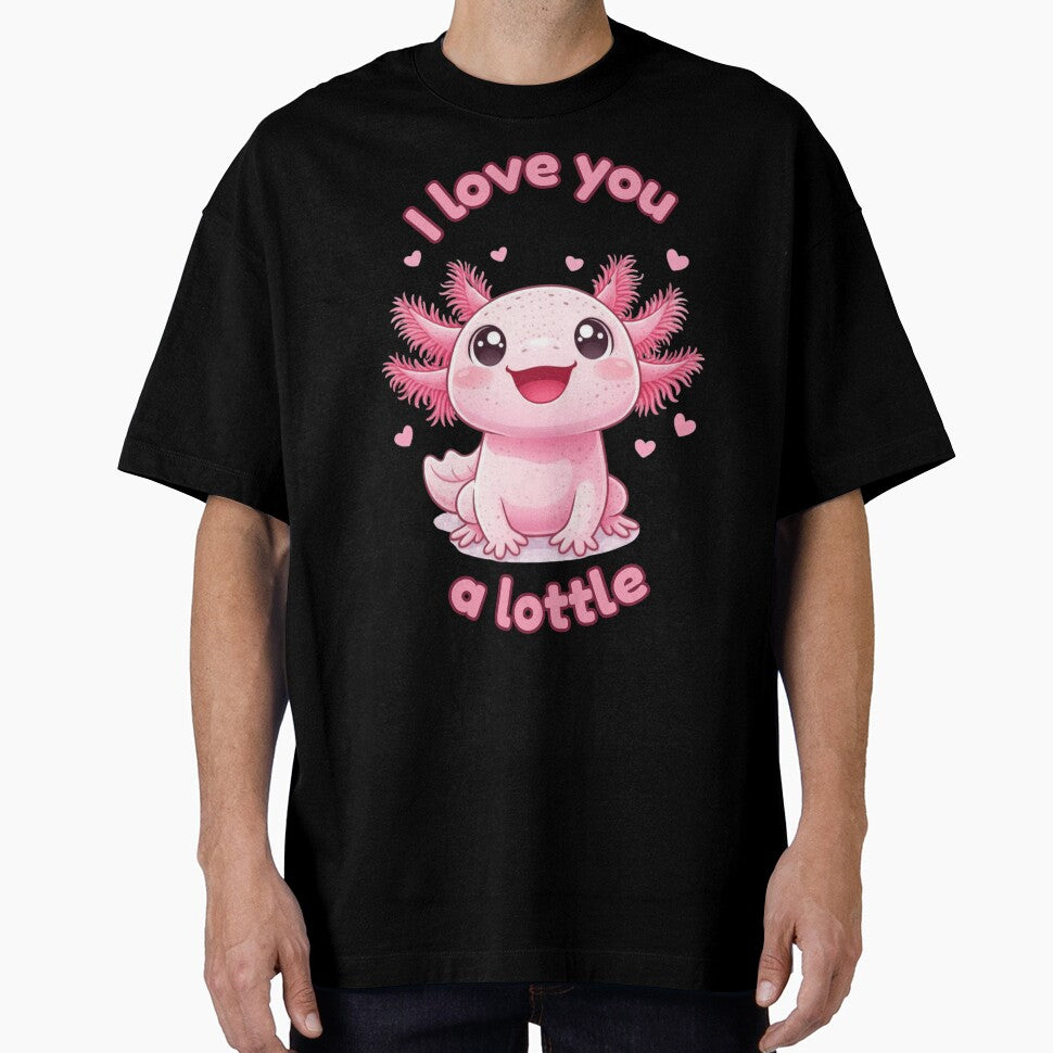 I Love You A Lottle Cute Axolotl Kawaii Valentine Gift by Dianefromamsterdam