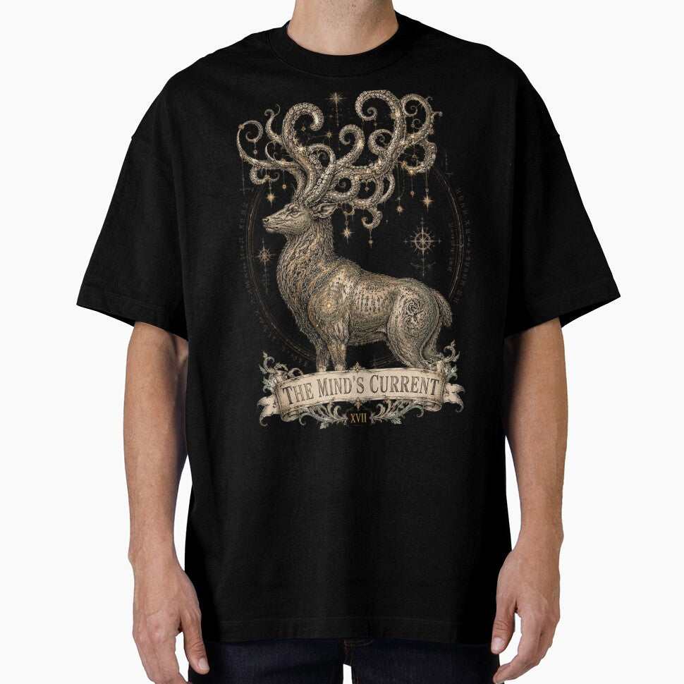 The Mind's Current - Ancient Celestial Stag & Occult Etching by Horizon Prime