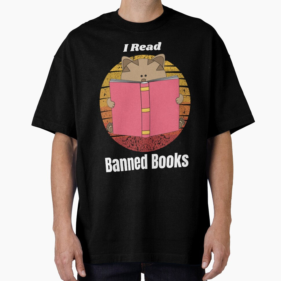 vintage I read what I want funny cat reading banned books by Ovrostore