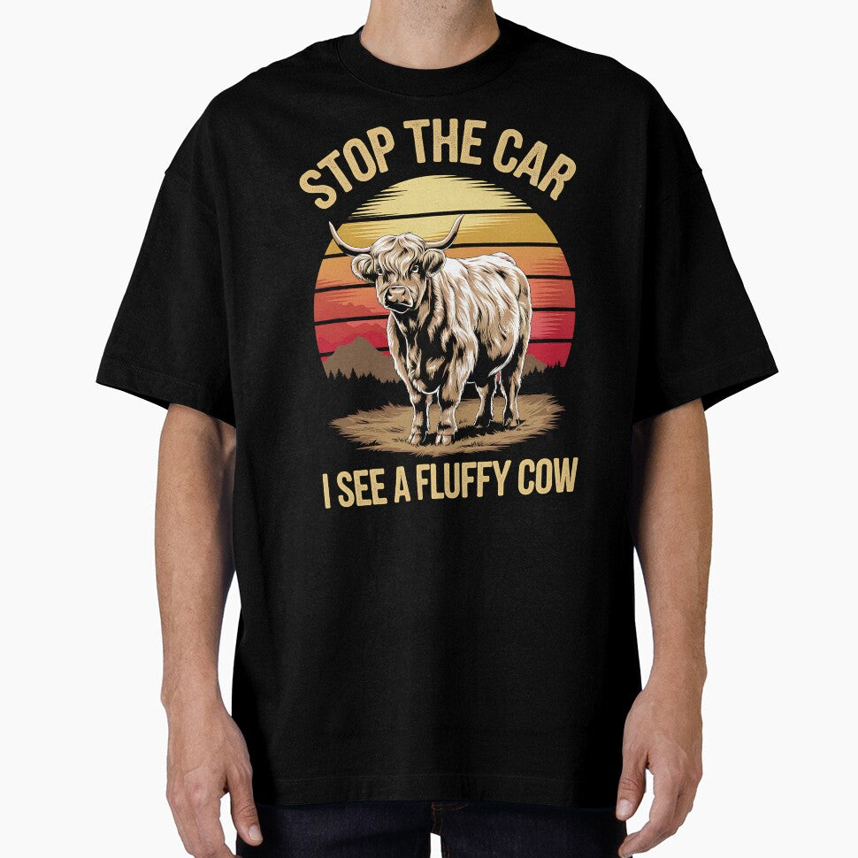 Stop the Car I See Fluffy Cow Highland Cow Funny by WildPalette-Art