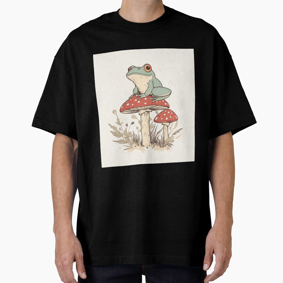Cute Frog On Mushroom by GrinGalore