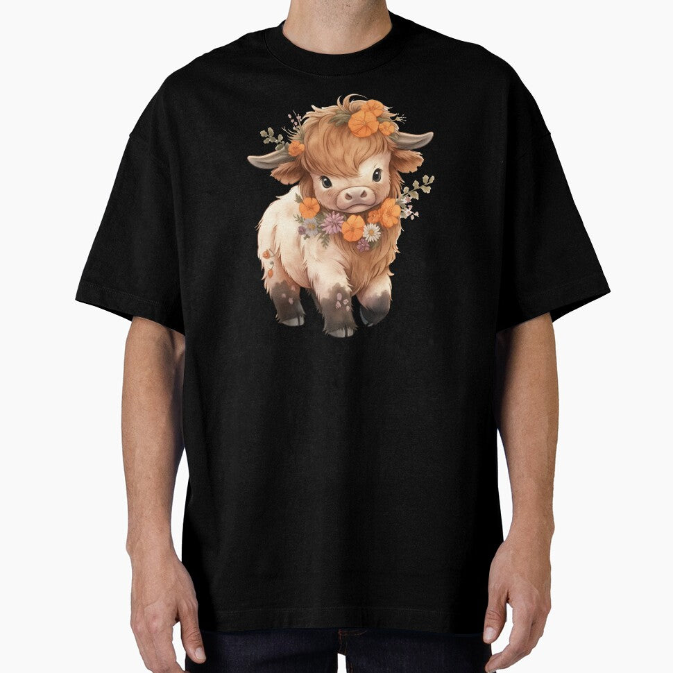 Highland cow with flowers by xiao xuans