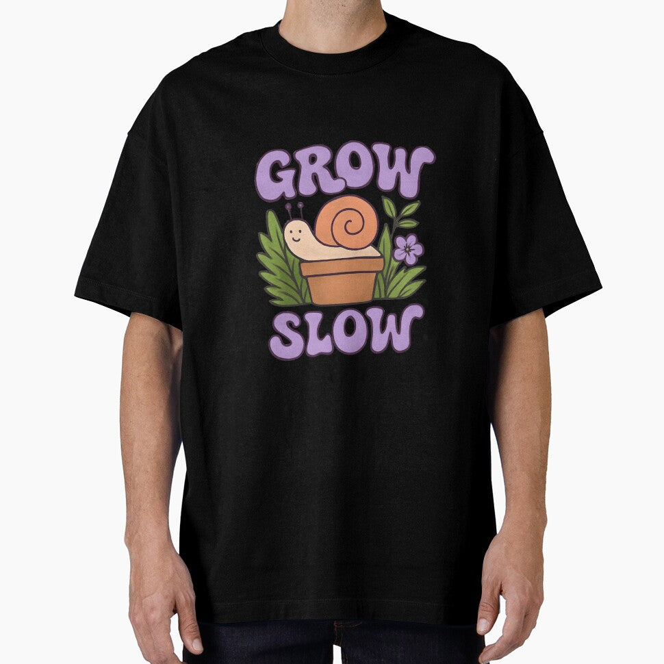 Grow Slow Snail – Cute Mindful Garden Illustration for Calm Living by Furr-n-Purr