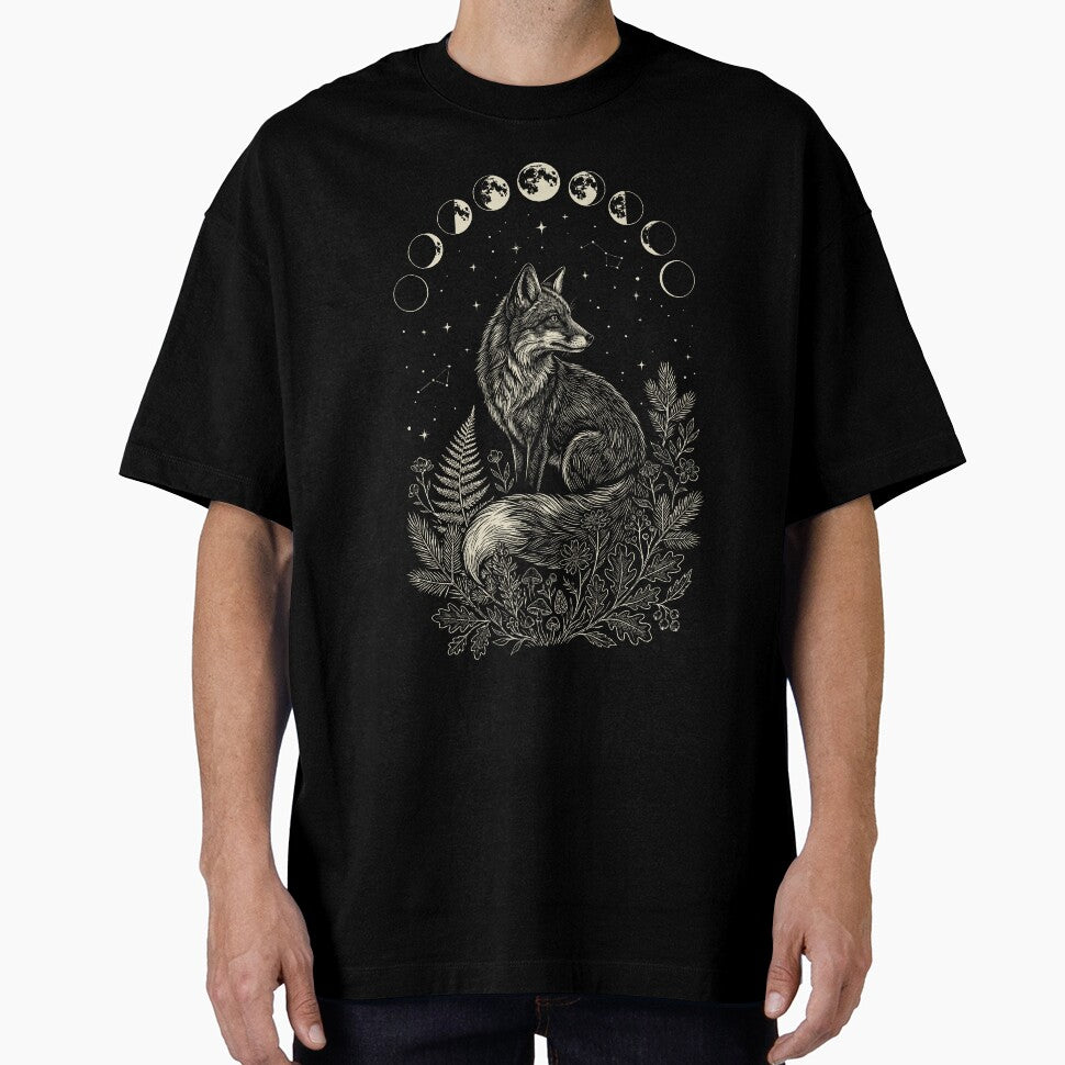 Fox Moon Phases – Celestial Woodland Spirit Illustration by Skyleton