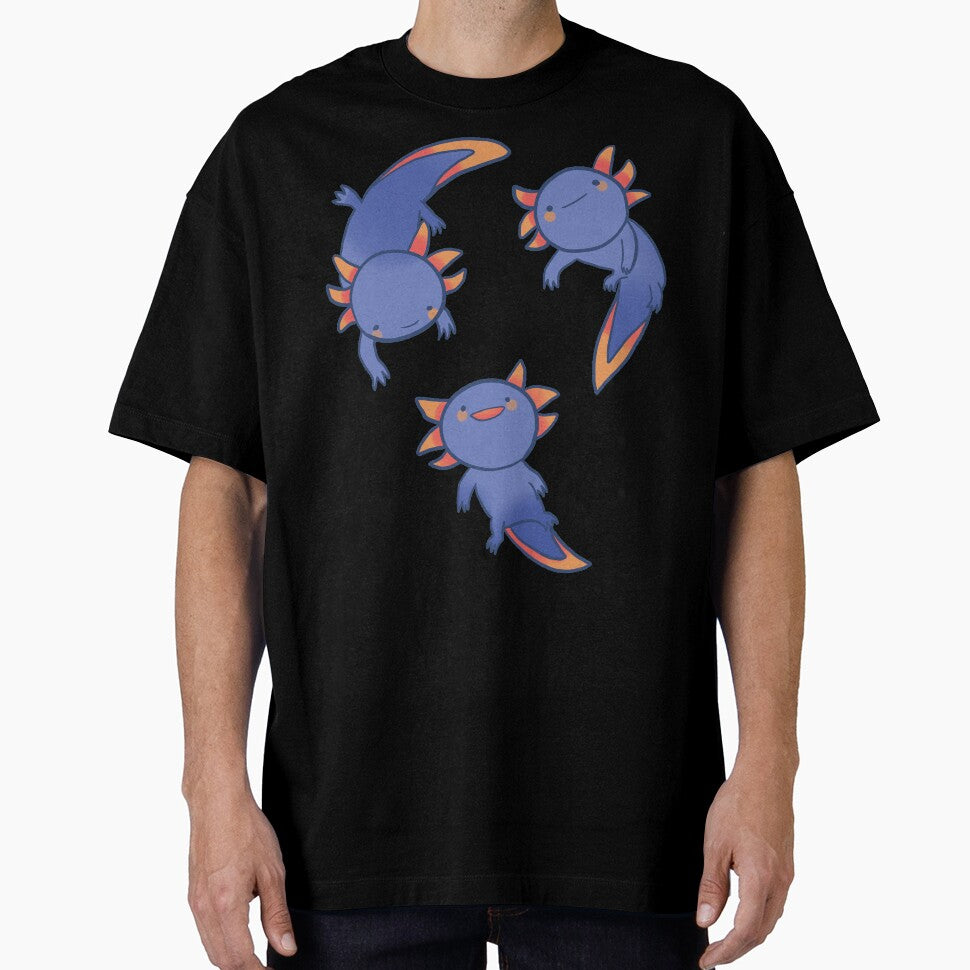 Cute blue axolotls by Mayarart