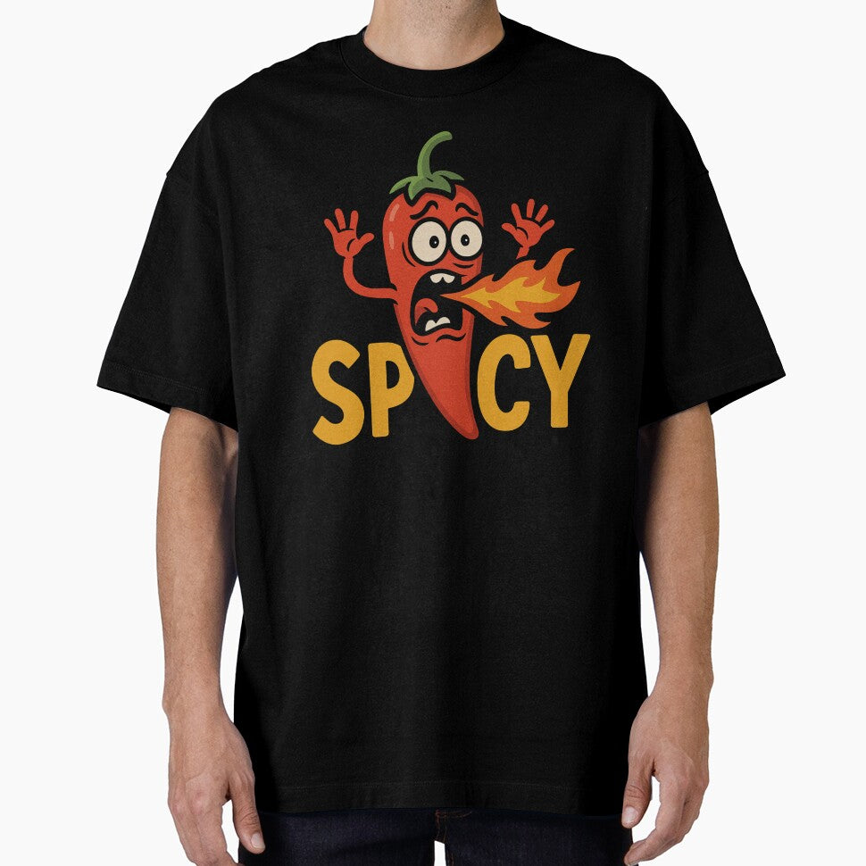 Funny Spicy Chili Pepper Breathing Fire by Adrian Kane