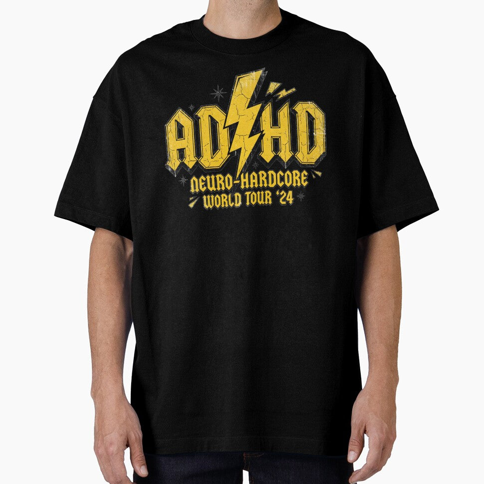 ADHD Neuro Hardcore World Tour Funny Neurodivergent Rock Parody Distressed Gift by AnnDesignStudio
