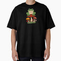 Happy Frog on a Mushroom – Cute Cartoon Forest Design by AldenTees
