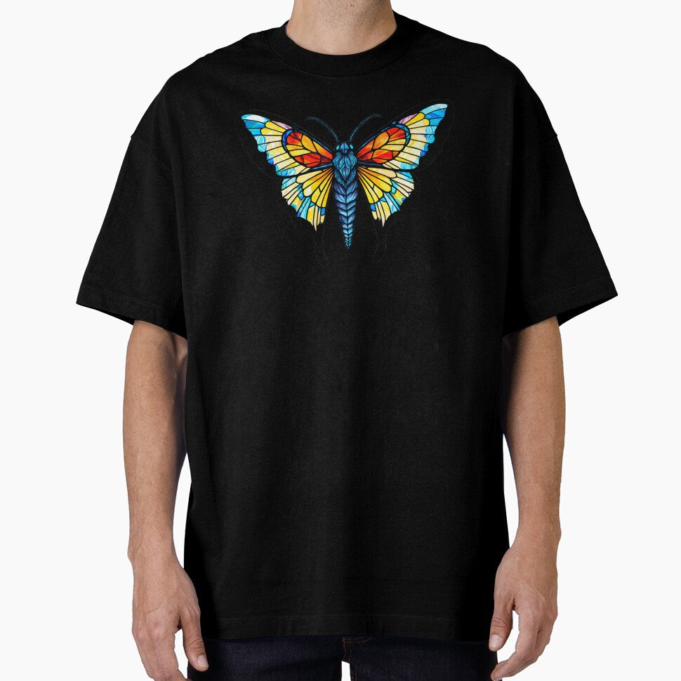 Stained Glass Death Head Moth Whimsigoth Aesthetic by AuraPremiumArt
